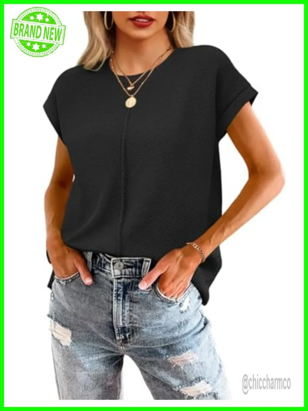 Cap Sleeve Crew Neck Sweater Vest Lightweight Knit Pullover Tank Top